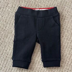 Jacadi Navy Jogger Pants with Red Waist Lining - 6 MO